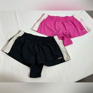 Bundle of 2 VS PINK Athletic Dolphin Running Shorts - Black & Pink - Mediu